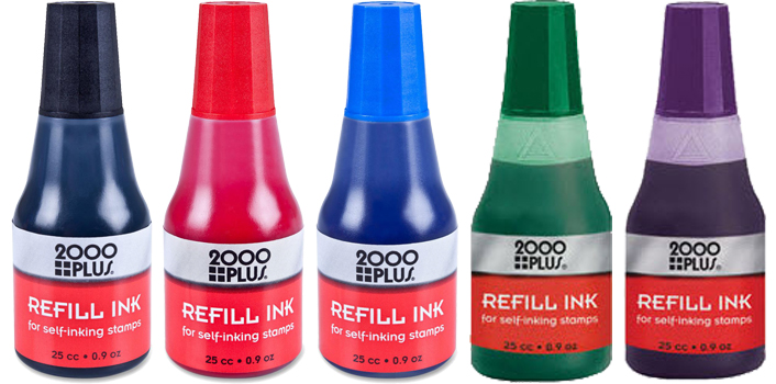 2000 Plus Self-Inking Refill Ink, Black - 0.9 oz bottle