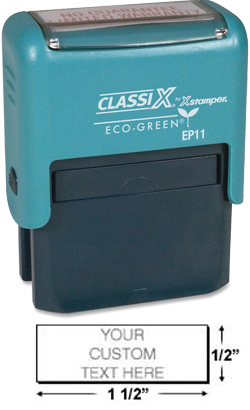 Xstamper ClassiX Eco-Friendly Custom 4 Line Self-Inking Stamp